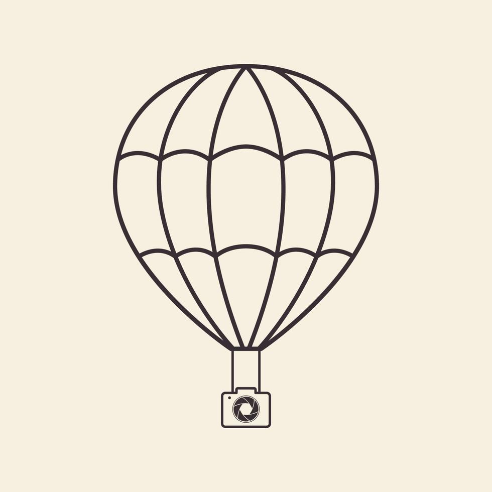 parachute with camera fly logo symbol icon vector graphic design illustration idea creative