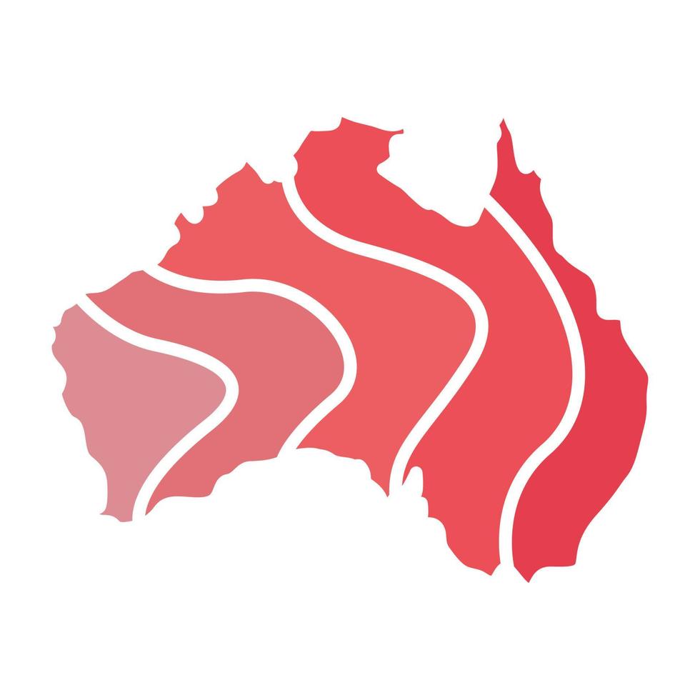 australia map with sushi fish logo symbol vector icon illustration graphic design