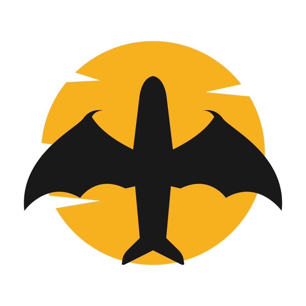 Fly bat avión logo símbolo vector icono ilustración diseño gráfico