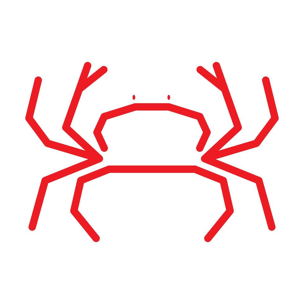 crabs lines seafood red logo vector icon illustration design