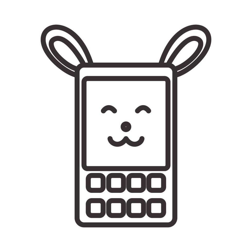 diseño de vector de dibujos animados de calculadora de conejos