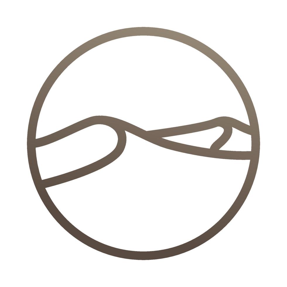 líneas de forma moderna desierto en círculo logotipo símbolo icono vector gráfico diseño ilustración