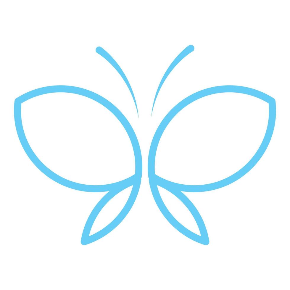 líneas azules mariposa simple logotipo símbolo vector icono diseño gráfico ilustración