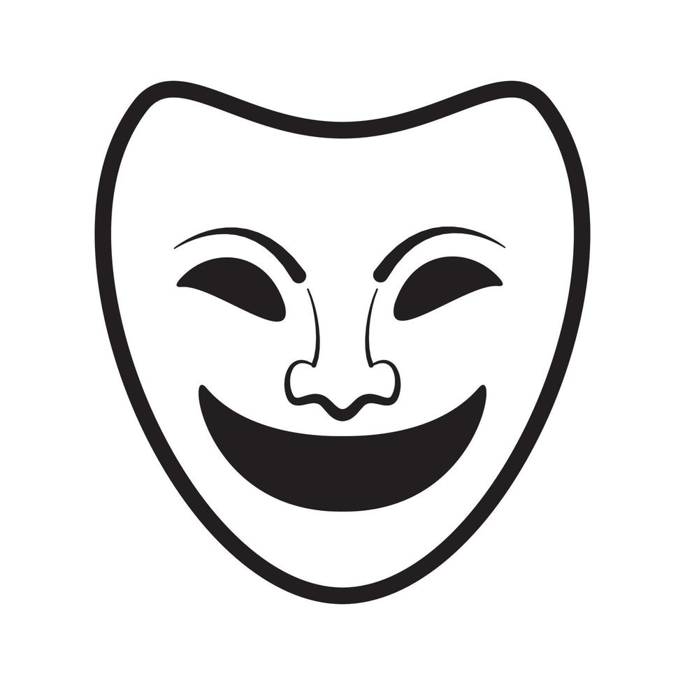 máscara sonrisa cara teatro logotipo símbolo vector icono ilustración diseño