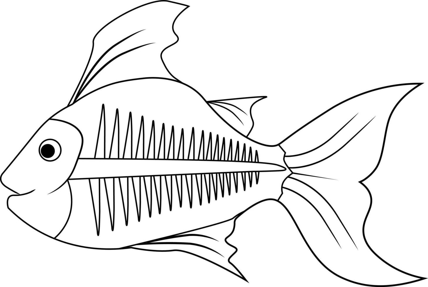 contorno de pescado de rayos x vector