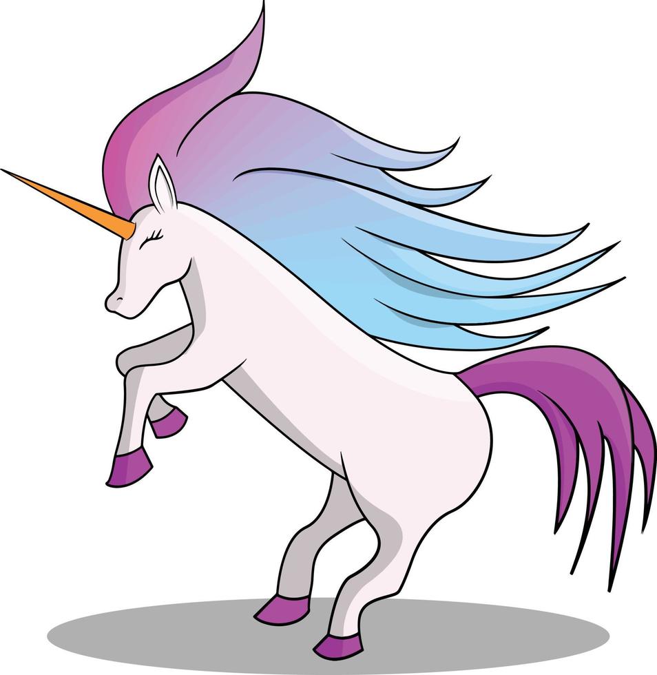lindo unicornio dibujado a mano de color vector