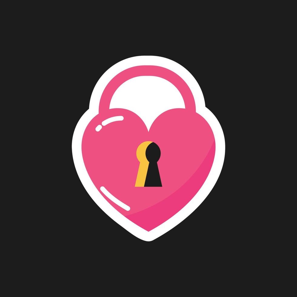 Vector sticker. The heart is locked.