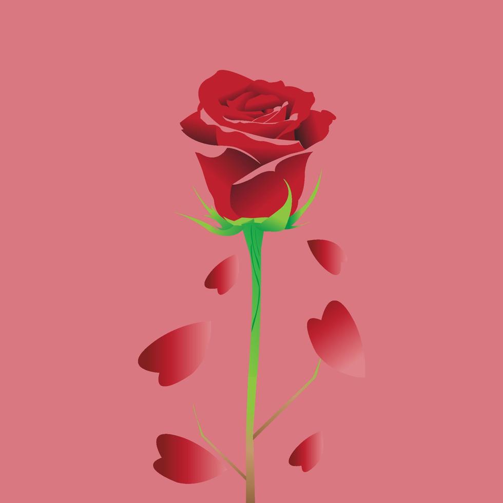 red roses for loved ones on valentine's day vector