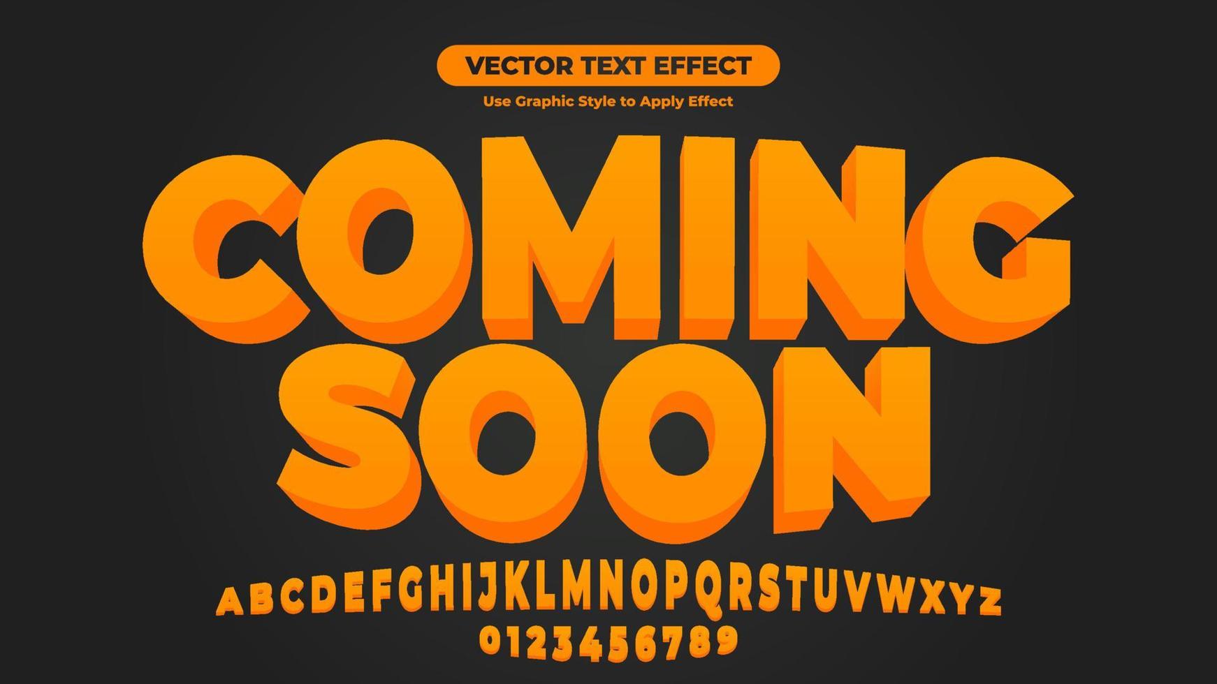 próximamente efecto de texto 3d vector