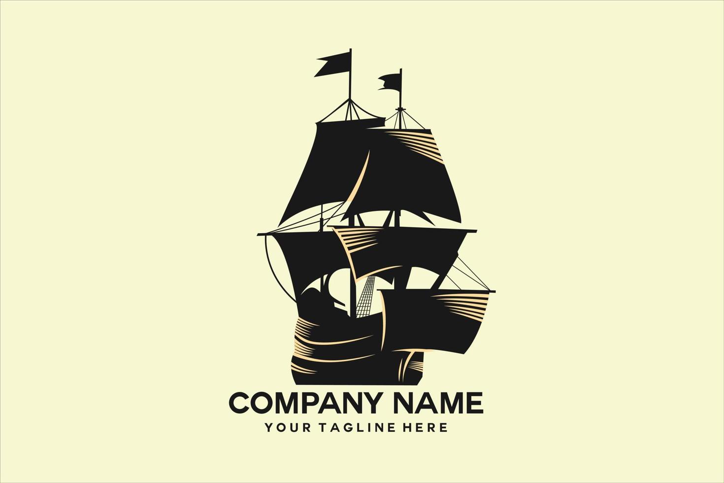 sailing ship logo vector