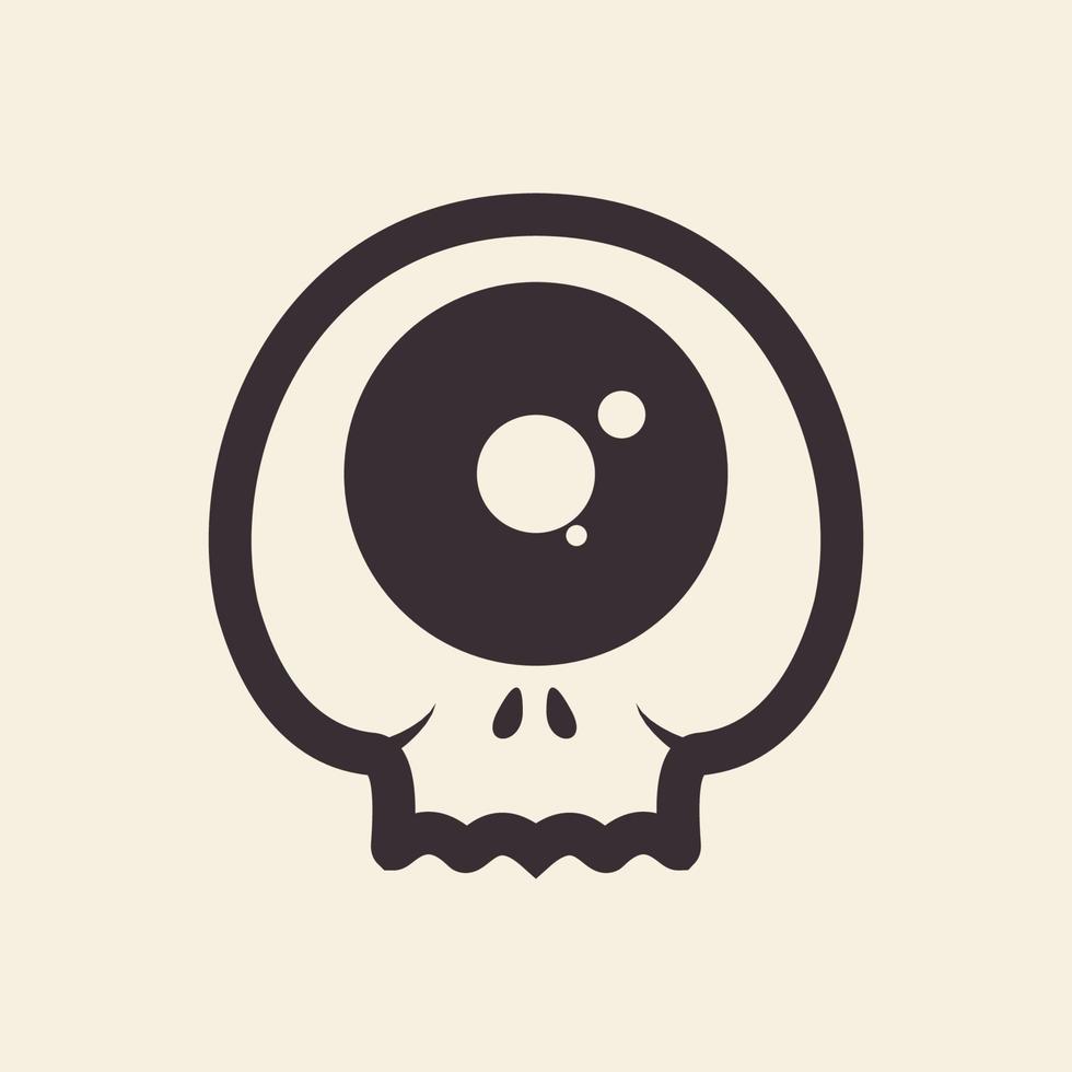 línea de cráneo con un ojo diseño de logotipo vector gráfico símbolo icono signo ilustración idea creativa