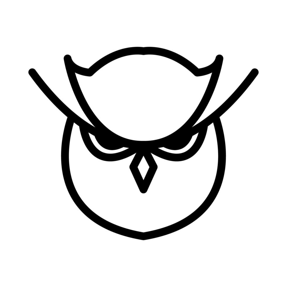 cute cartoon head face owl lines logo symbol icon vector graphic design illustration