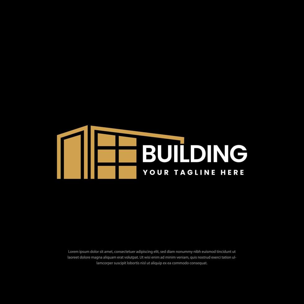 Modern Real Estate Company Logo. Building Construction Industrial Works logo on dark background, concept icon.symbol,icon,design template vector