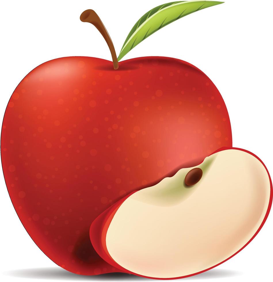 icono de manzana roja vectorial. conjunto de diferentes manzanas rojas aisladas sobre fondo transparente. vector