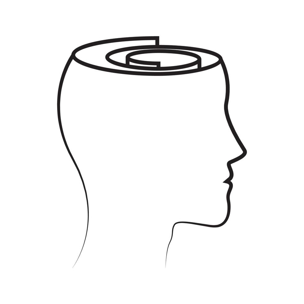 mareado hombre cabeza línea logo símbolo icono vector gráfico diseño ilustración idea creativo