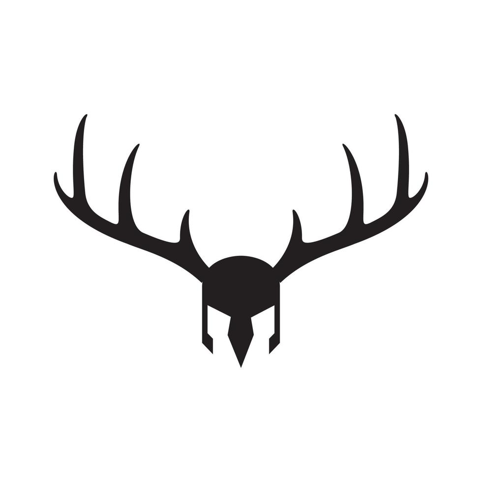 spartan with deer horn logo design vector icon symbol illustration