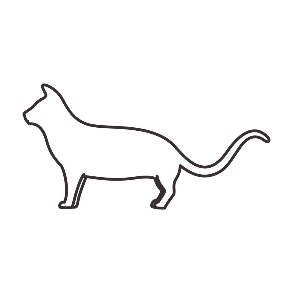 líneas simple gato hipster logo vector icono ilustración diseño