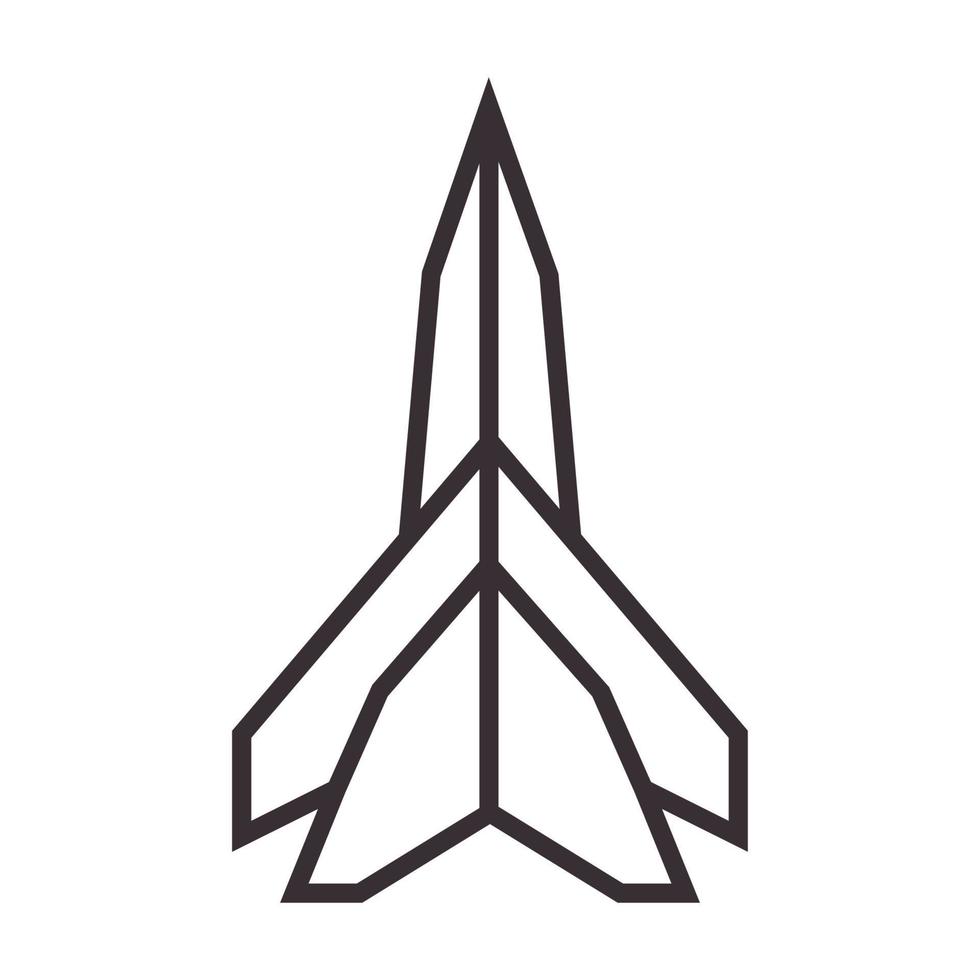 líneas origami jet avión logo símbolo vector icono ilustración diseño