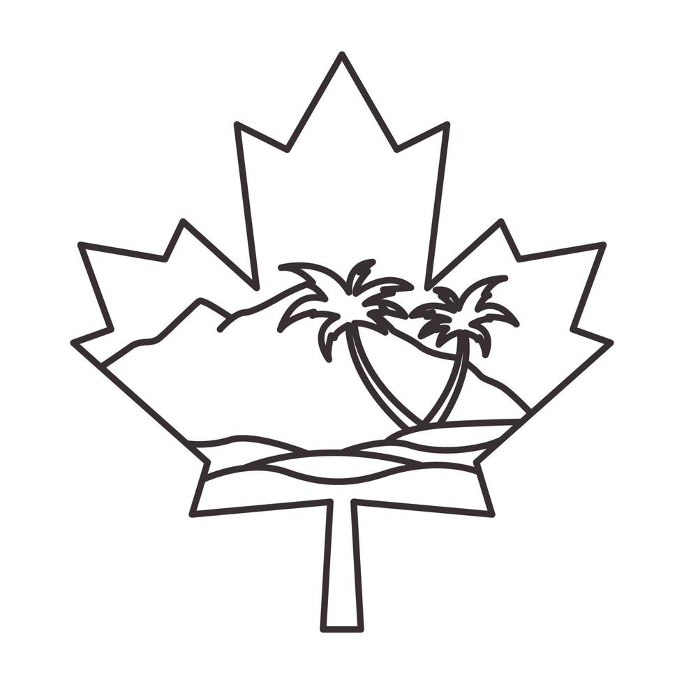 maple leaf beach lines  logo vector symbol icon design graphic illustration