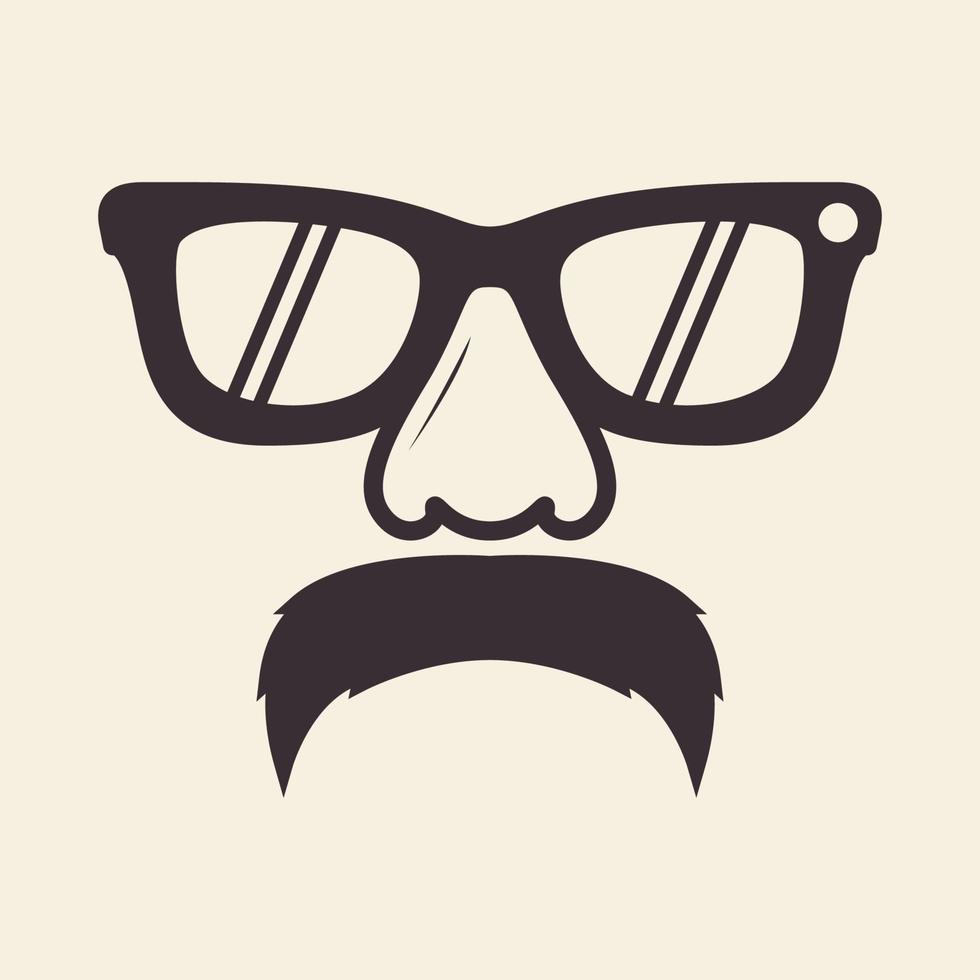 vintage man with sunglasses and beard logo symbol vector icon graphic design illustration