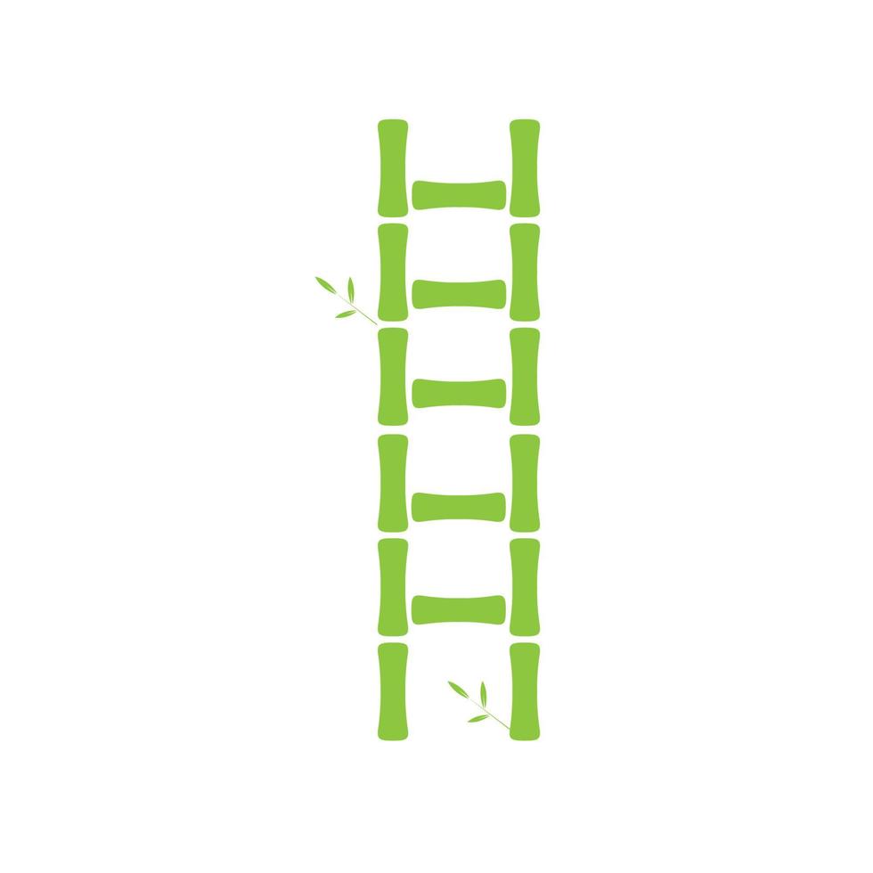escalera de bambú tradicional verde logotipo símbolo icono vector diseño gráfico ilustración idea creativa