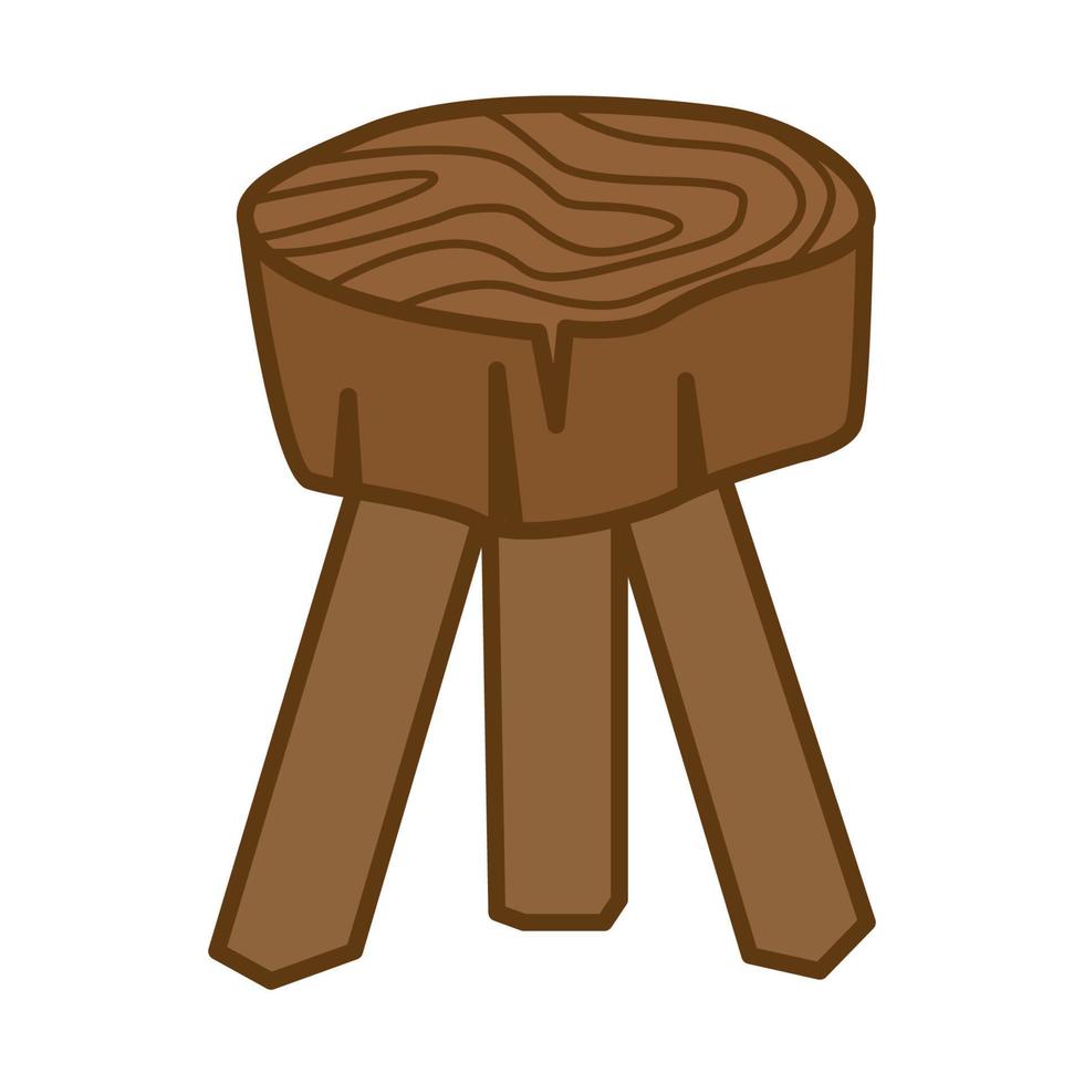 hand made wood chair logo vector symbol icon design illustration