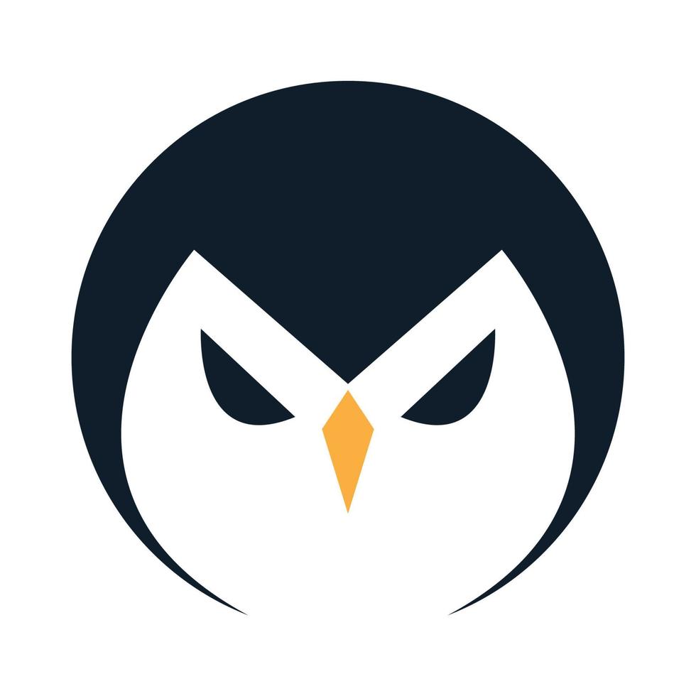 cute angry head face of penguin logo icon vector illustration