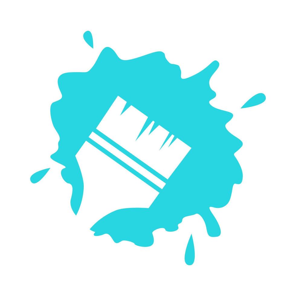 paint brush with splash abstract logo vector symbol icon design illustration
