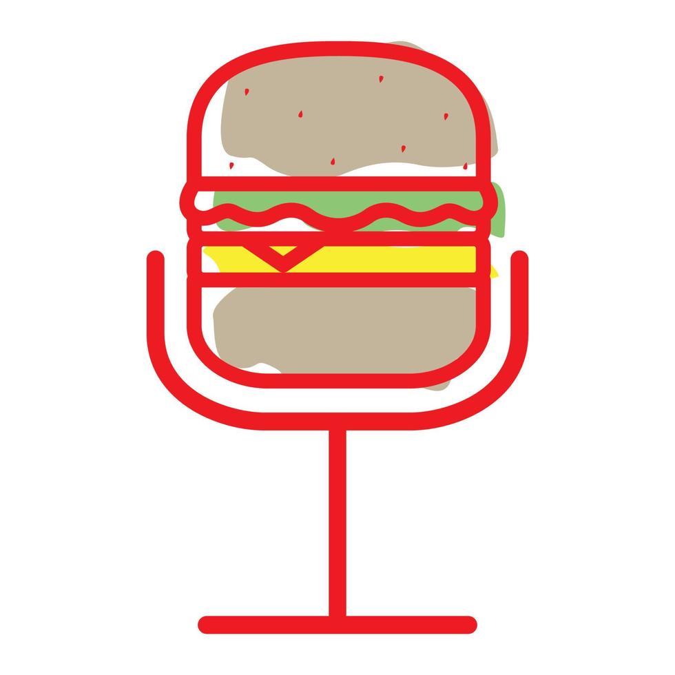 línea de hamburguesa abstracta hablar logo símbolo vector icono ilustración diseño gráfico