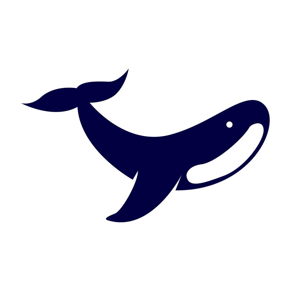 cute shape modern fish whale swim logo symbol vector icon illustration graphic design