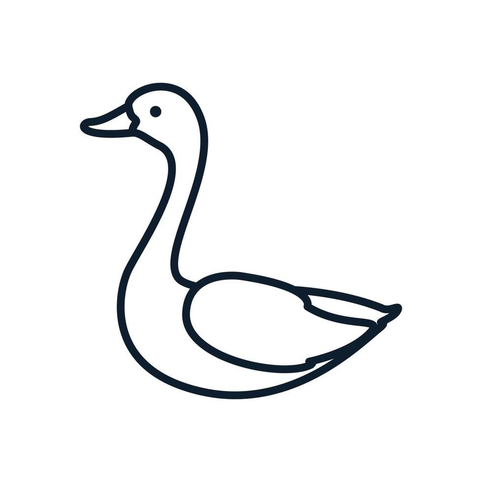 diseño moderno del ejemplo del vector del logotipo de la línea del cisne o del ganso