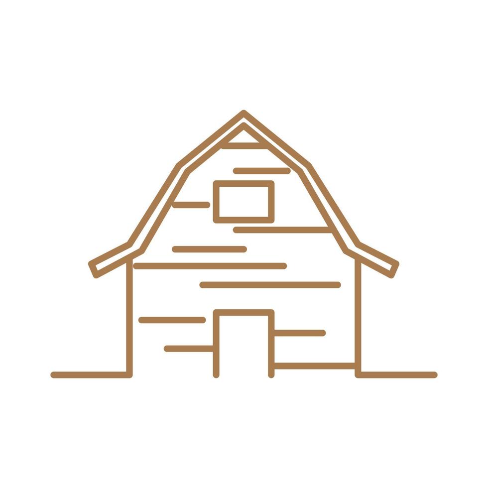 line simple wood warehouse logo symbol icon vector graphic design illustration idea creative