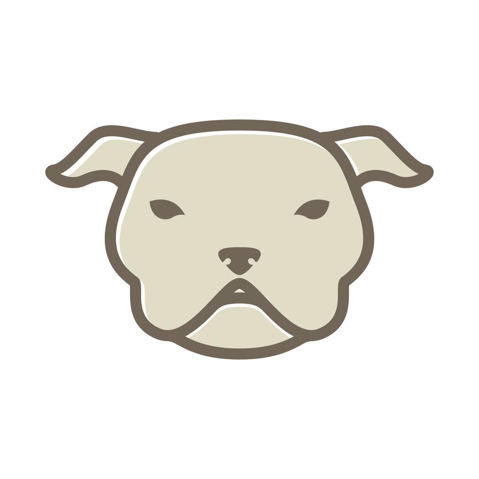 head face bull dog brown cute logo symbol icon vector graphic design illustration idea creative