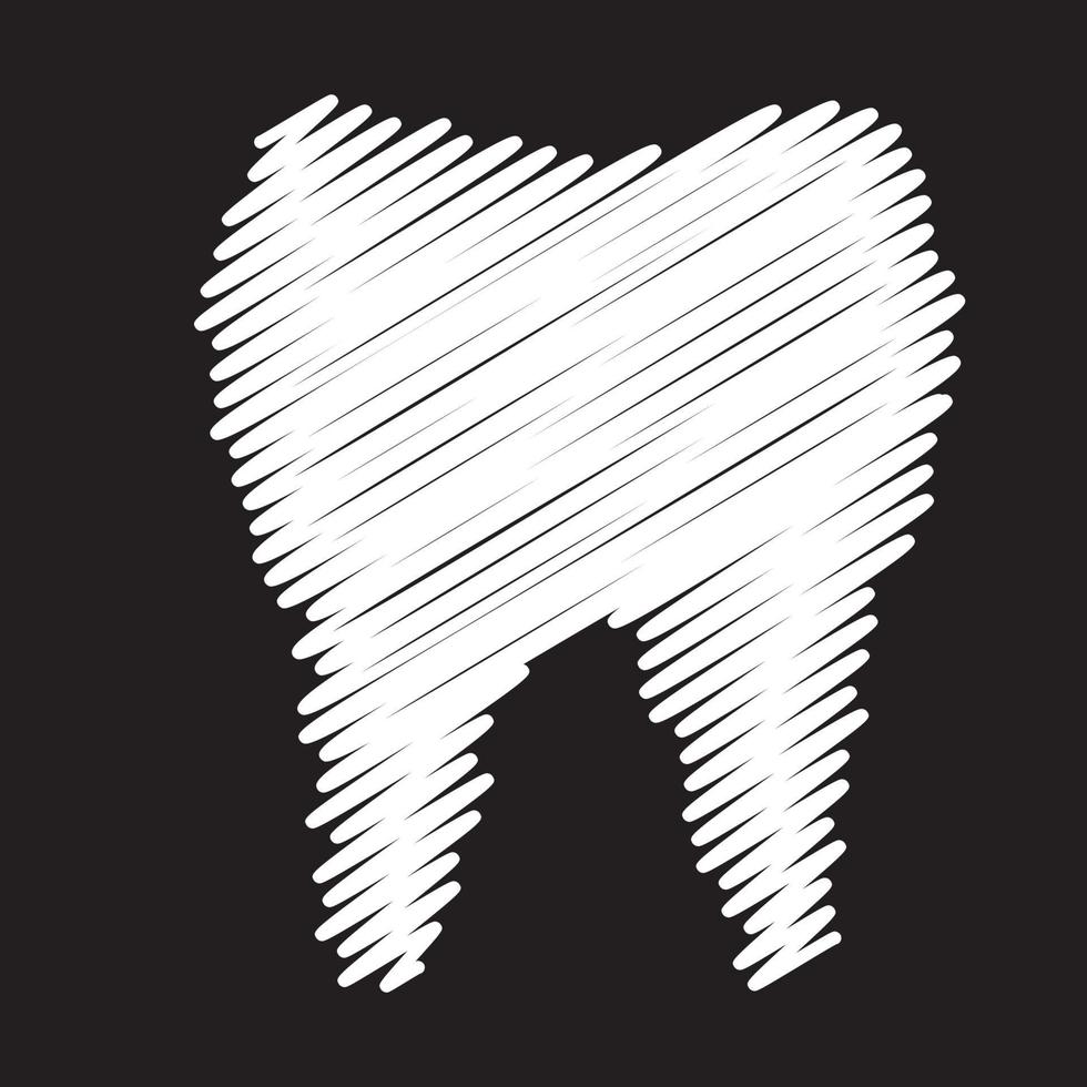 dientes blancos arte garabato logotipo símbolo vector icono ilustración diseño gráfico