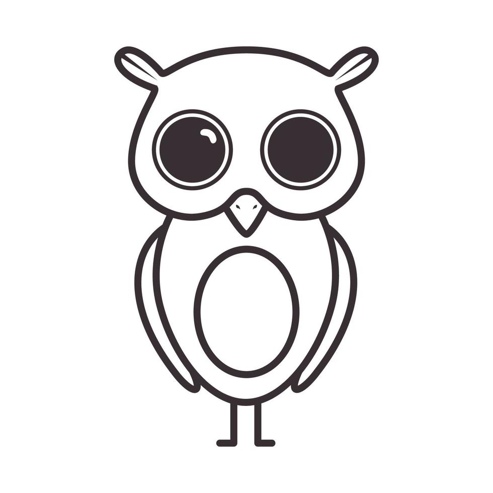 líneas animal lindo pájaro búho hipster logo vector icono ilustración diseño