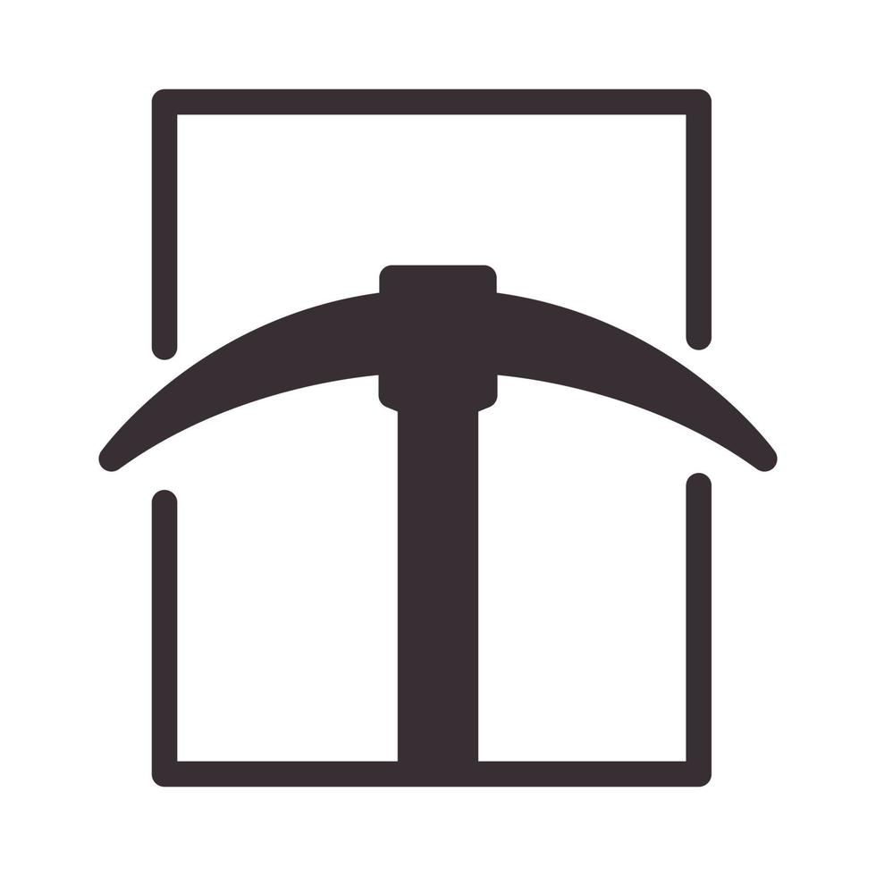 mining tools square logo vector symbol icon design graphic illustration