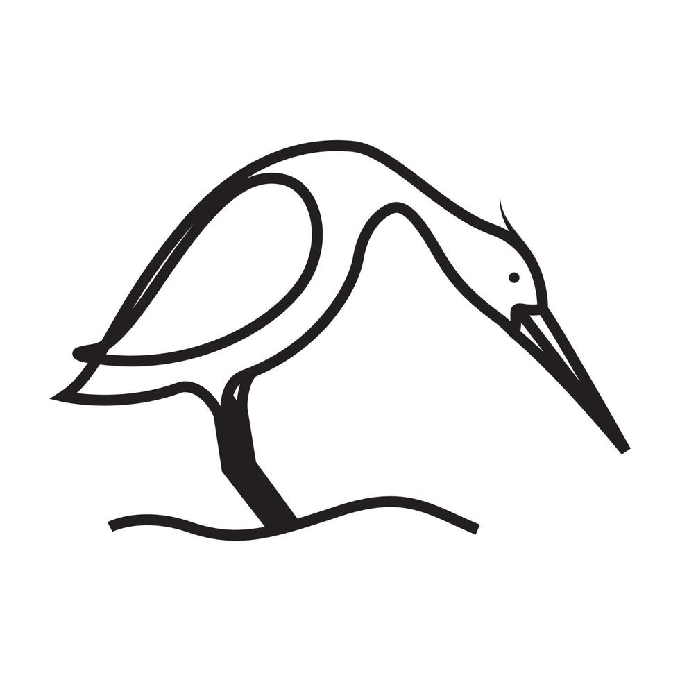 líneas forma moderna pájaro grúa logo vector símbolo icono diseño gráfico ilustración