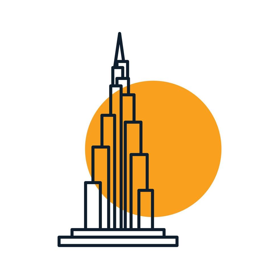 ilustración de icono de vector de logotipo minimalista de línea de construcción de torre alta