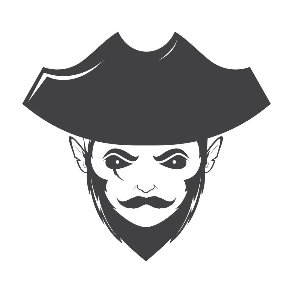 hombre vintage con barba piratas diseño de logotipo vector gráfico símbolo icono signo ilustración idea creativa