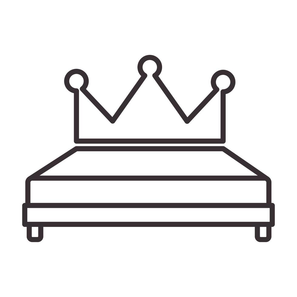 corona con líneas de cama muebles interior logo vector símbolo icono diseño ilustración