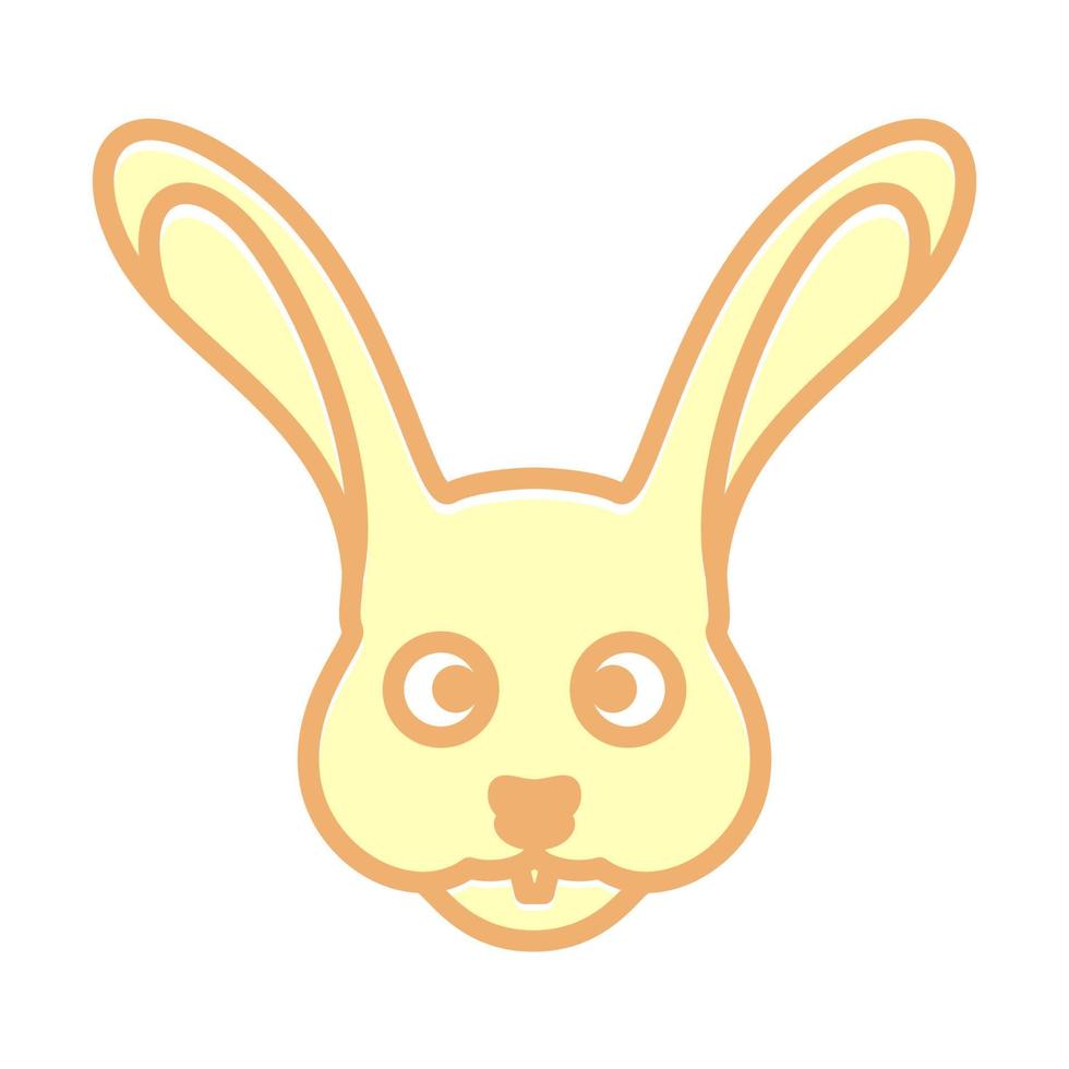 cute cartoon head rabbits smile logo vector symbol icon design illustration