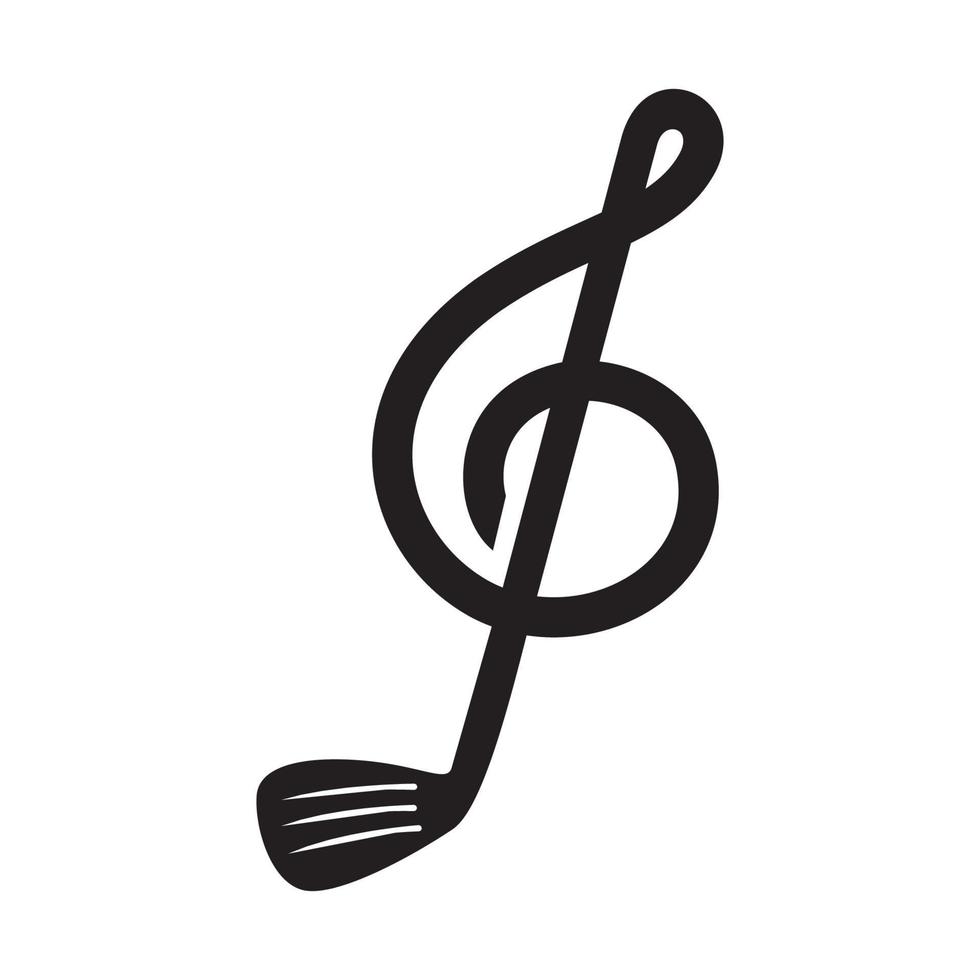 deporte golf con nota musical logo vector símbolo icono diseño ilustración
