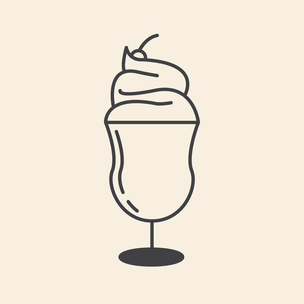 Ilustración de diseño gráfico de símbolo de icono de vector de logotipo de vidrio de helado abstracto