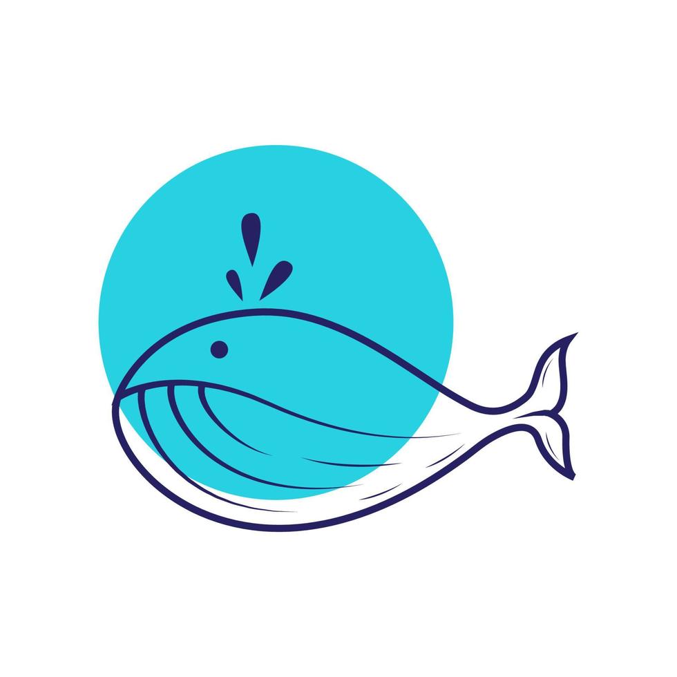línea linda ballena grande diseño de logotipo vector gráfico símbolo icono signo ilustración idea creativa