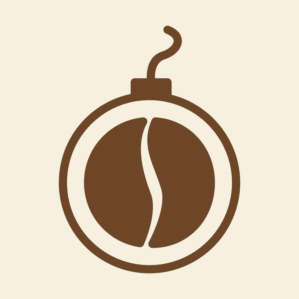 grano de café con boom logo vector icono símbolo diseño gráfico ilustración