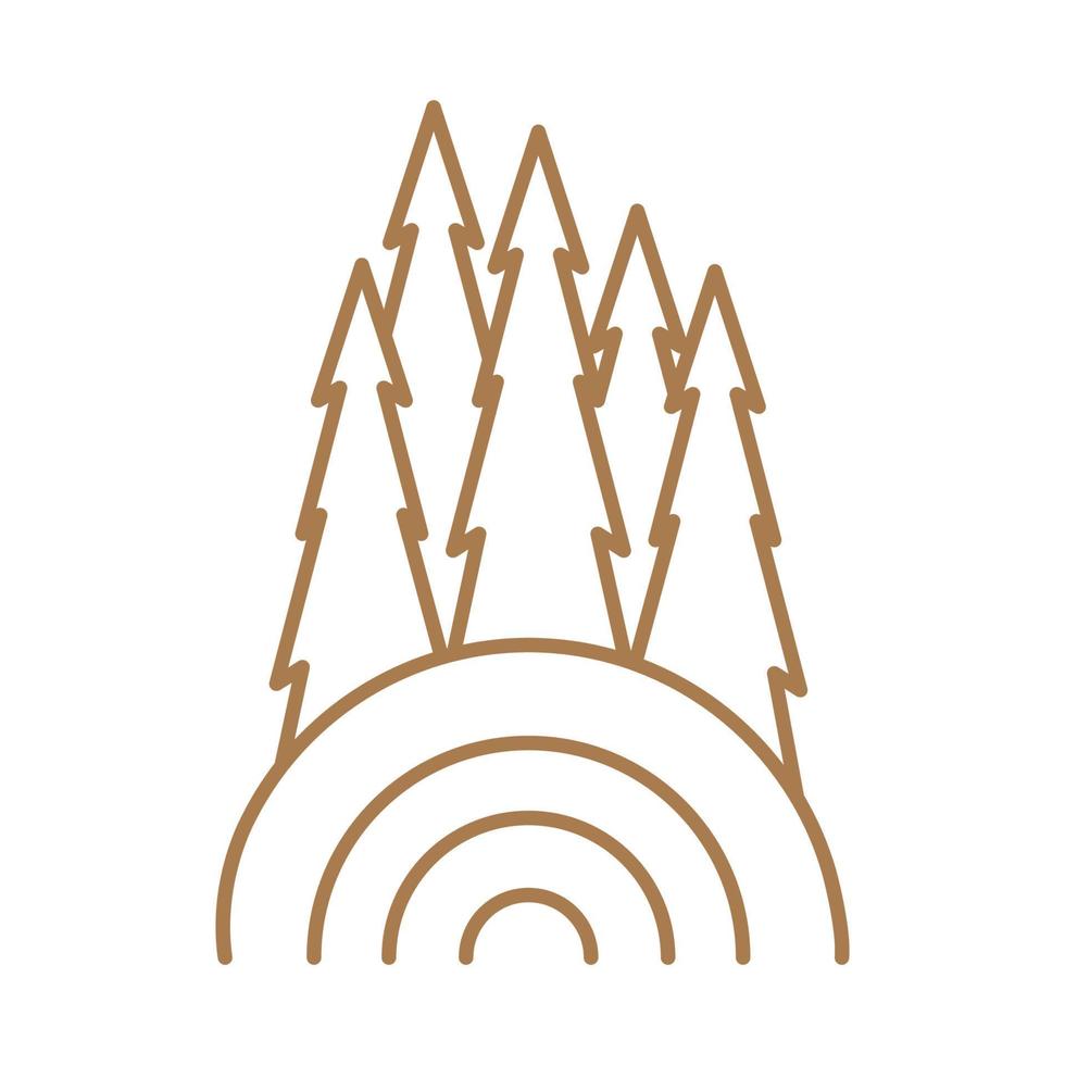 líneas madera y árboles pinos logo vector símbolo icono diseño gráfico ilustración