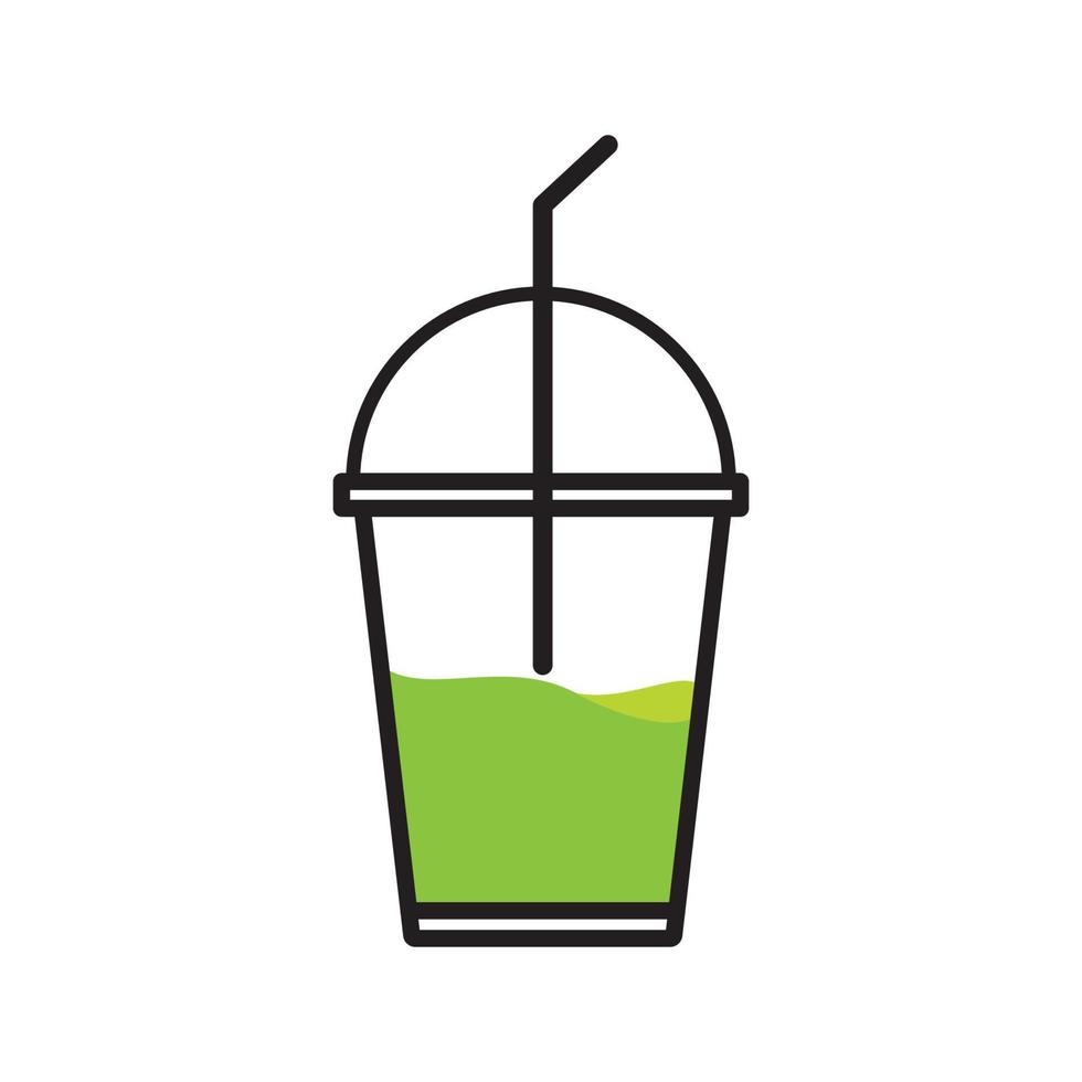 modern glass tea or juice plastic logo symbol vector icon graphic design illustration