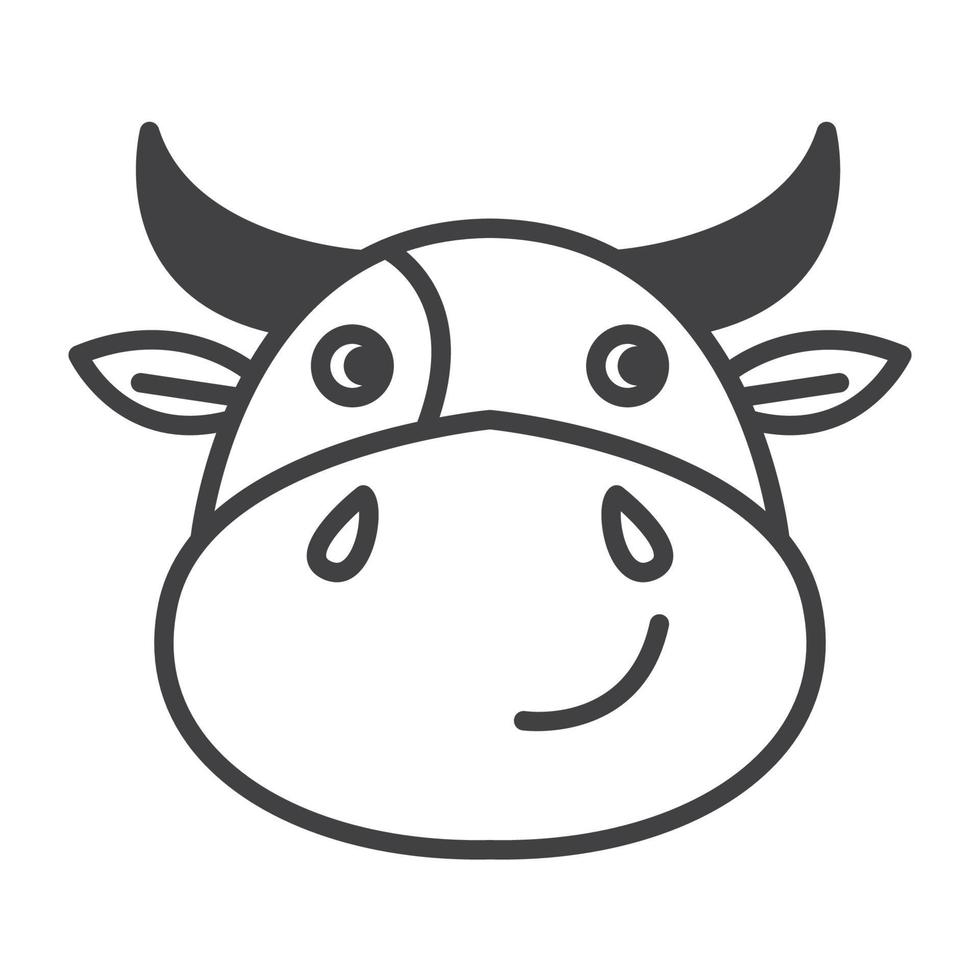 cabeza de vaca de dibujos animados lindo logotipo símbolo vector icono diseño ilustración gráfico