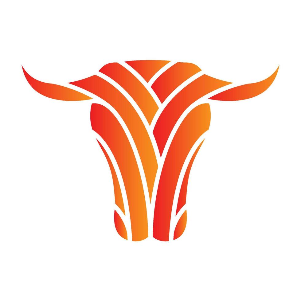 arte abstracto cabeza moderna vaca logotipo símbolo icono vector gráfico diseño ilustración