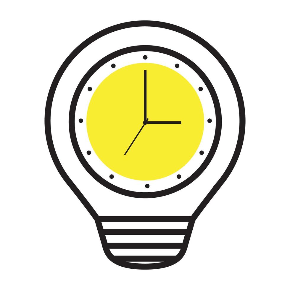 reloj con luz de lámpara logo símbolo icono vector gráfico diseño ilustración